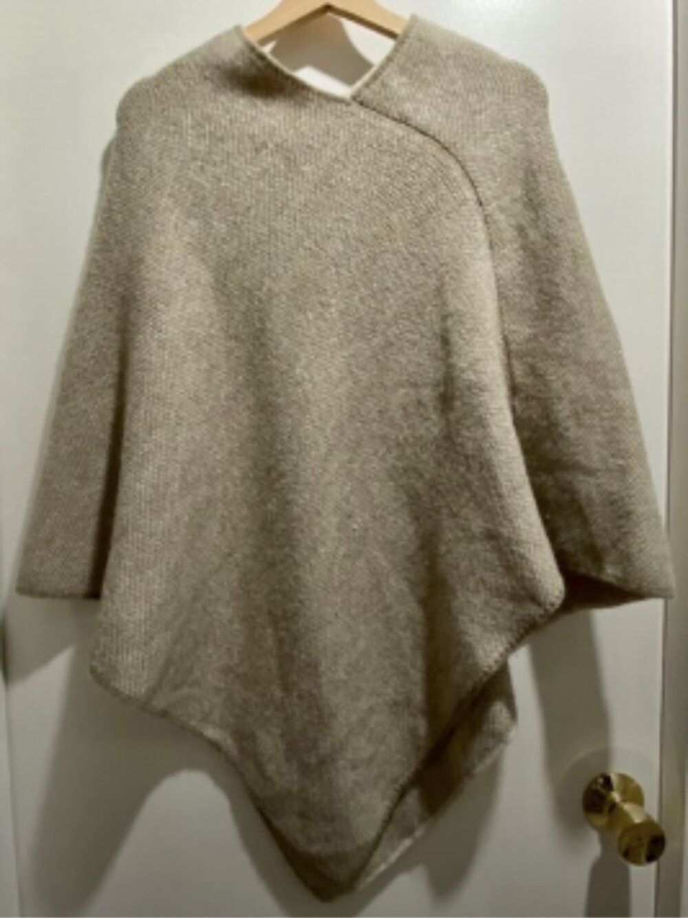 Fratelli Talli Alpaca Wool Bl. Boho Luxury Minimalist Chunky Knit Poncho Cape OS